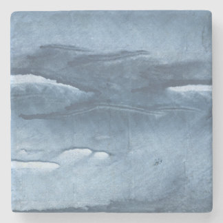 Dunkelblaue Wasserfarbe Steinuntersetzer
