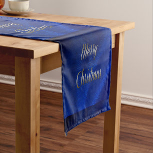 Dunkelblaue Weihnachten Kurzer Tischläufer