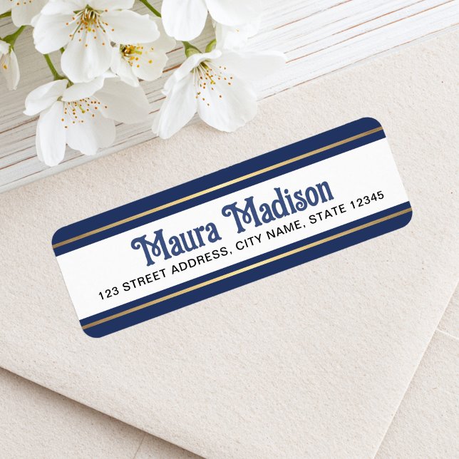 Dunkelblaue Weihnachts-Rücksendeadresse (Dark blue Christmas holiday return address Label)