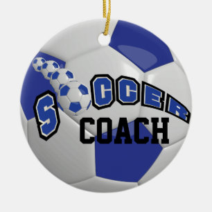 Dunkelblauer   DIY Name des Fußball-  Keramikornament