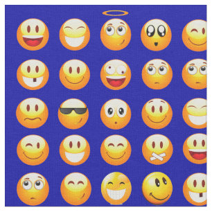 dunkelblauer Emojintstoff Stoff