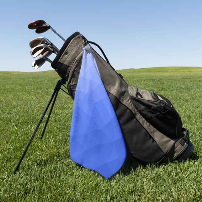 Dunkelblauer geometrischer Mesh-Verlaufs Pattern Golfhandtuch (Gras)