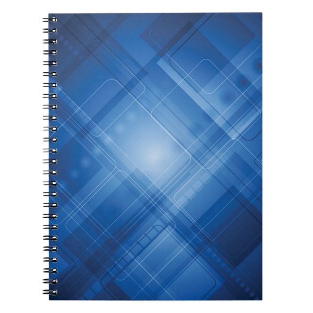 Dunkelblauer High-Techer Hintergrund Notizblock (Vorderseite)