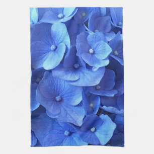 Dunkelblauer Hydrangeas Geschirrtuch