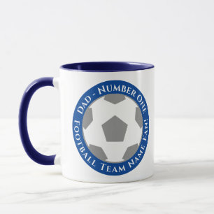 Dunkelblauer Klassiker-Fußball-Vater-Mug Tasse