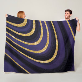 Dunkelblauer lila Marmor Fleecedecke