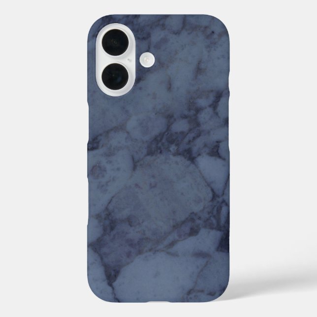 Dunkelblauer Marmor iPhone 16 Hülle (Rückseite)
