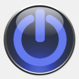 Dunkelblauer Power Button Sticker