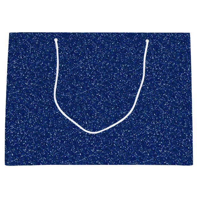 Dunkelblauer Schein-Glitzer-große Geschenk-Tasche Große Geschenktüte (Vorderseite)