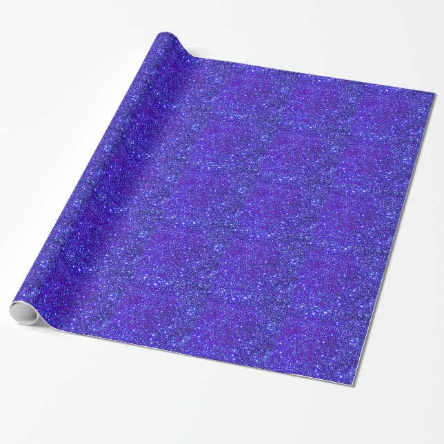 Dunkelblauer Schein-Glitzer-Nachthimmel Starfield Geschenkpapier (Ungerollt)