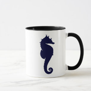 Dunkelblauer Seepferdchen Tasse