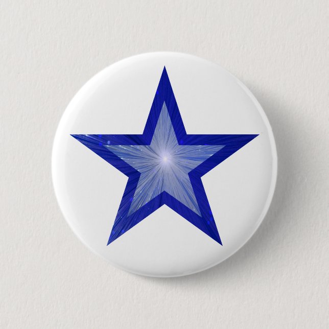 Dunkelblauer Star-Button weiß Button (Vorderseite)