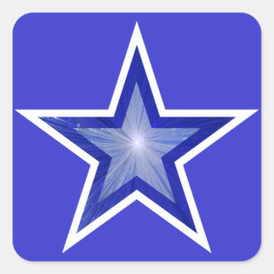 Dunkelblauer Star-Quadrat-Aufkleber blau Quadratischer Aufkleber