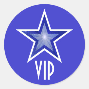 Dunkelblauer Star VIP Rundaufkleber blau Runder Aufkleber