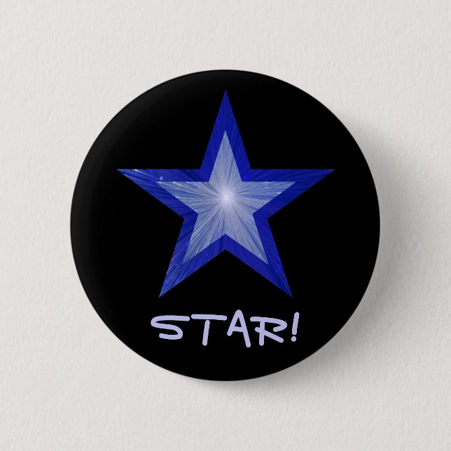Dunkelblauer Stern "STERN!" Knopfschwarzes Button (Vorderseite)
