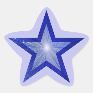 Dunkelblauer Sternenaufkleber in blass blau Stern-Aufkleber