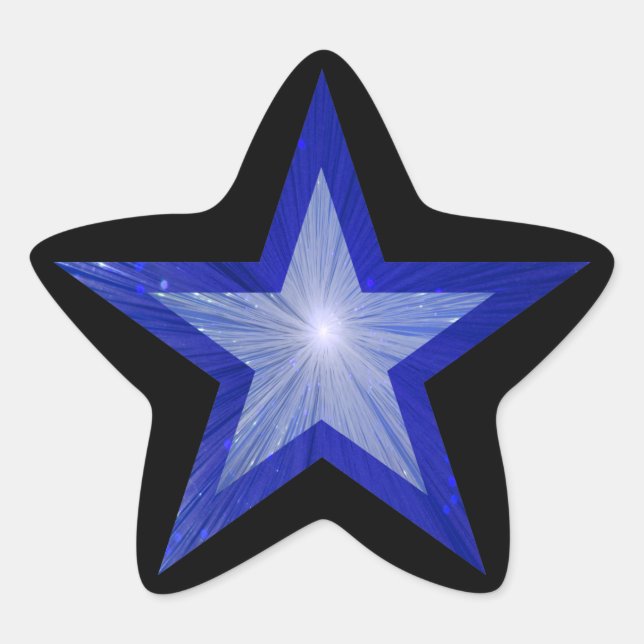 Dunkelblauer Sternenaufkleber schwarz Stern-Aufkleber (Vorderseite)
