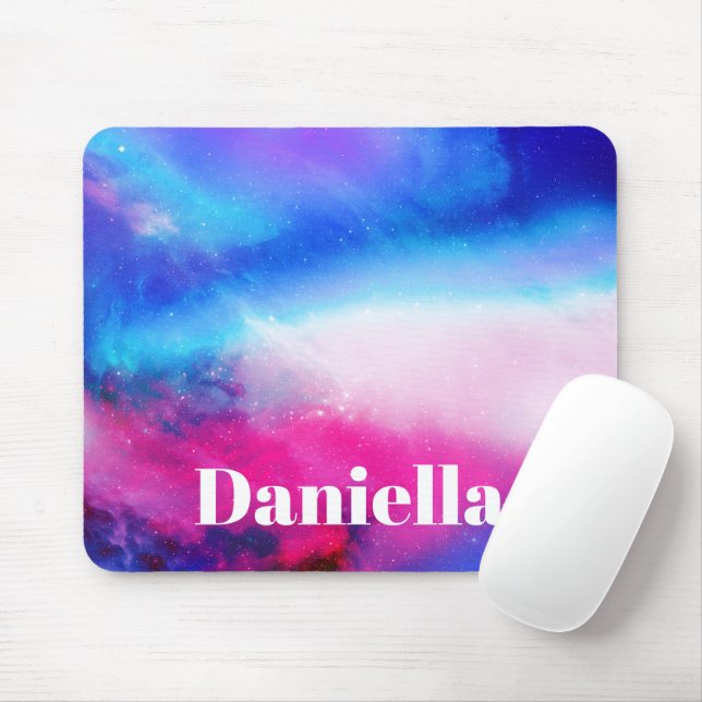 Dunkelblauer und rosa Holografischer Himmel mit In Mousepad (Mit Mouse)