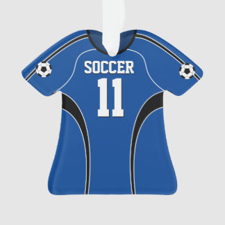 Dunkelblauer und weißer Fußball Jersey Ornament