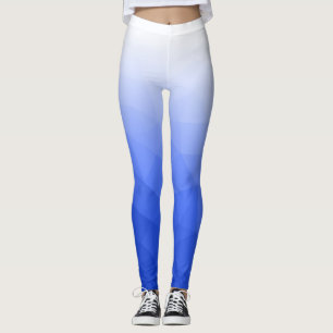 Dunkelblauer weißer Farbverlauf Geometrisches Mesh Leggings