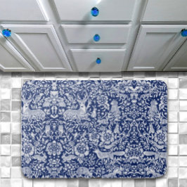 Dunkelblauer Weißwald Tierart Kunst Badematte