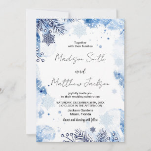 Dunkelblauer Winter-Hochzeitseinladungen Einladung