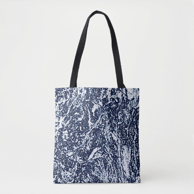 Dunkelblaues Abstraktes Muster Tasche (Vorderseite)
