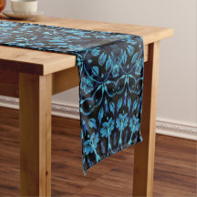 Dunkelblaues florales Noir-Mandala