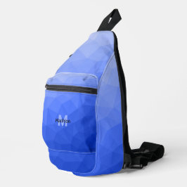 Dunkelblaues geometrisches Maschenmuster Monogram Crossbody Bag