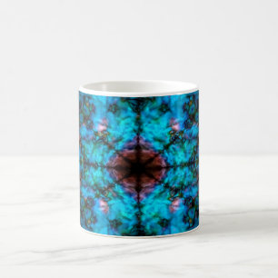 Dunkelblaues Kaleidoskop-Muster Kaffeetasse