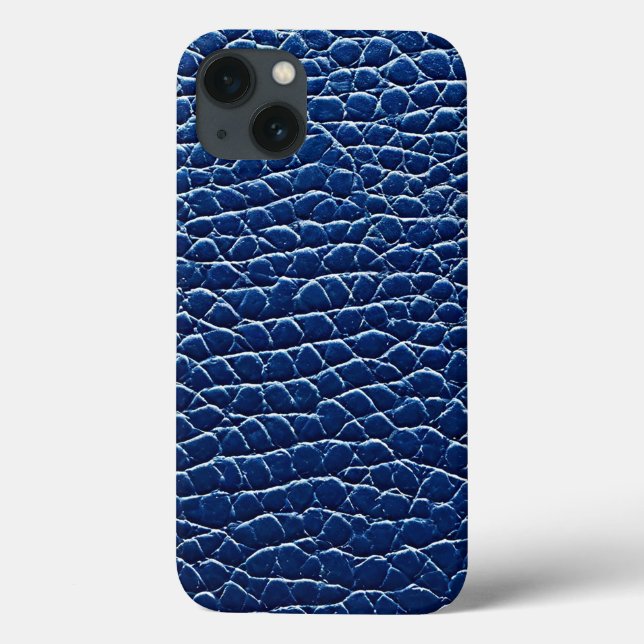Dunkelblaues Ledermuster Case-Mate iPhone Hülle (Rückseite)