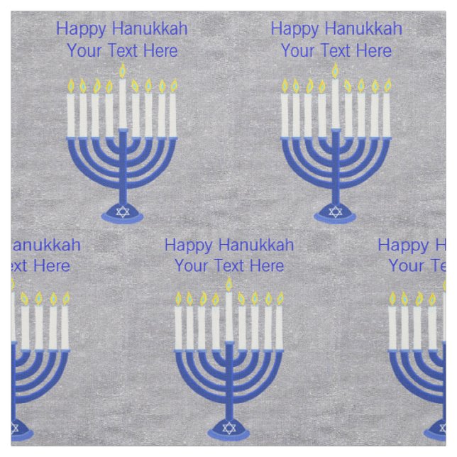 Dunkelblaues Menorah Imitat-silbernes Handwerk Stoff (Muster)