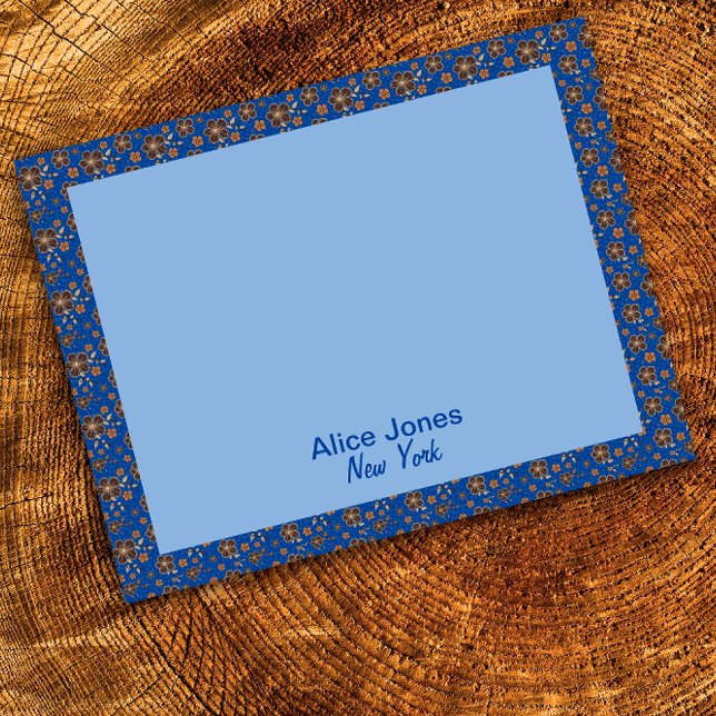 Dunkelblaues Muster braune natürliche Blume Notizblock (Von Creator hochgeladen)