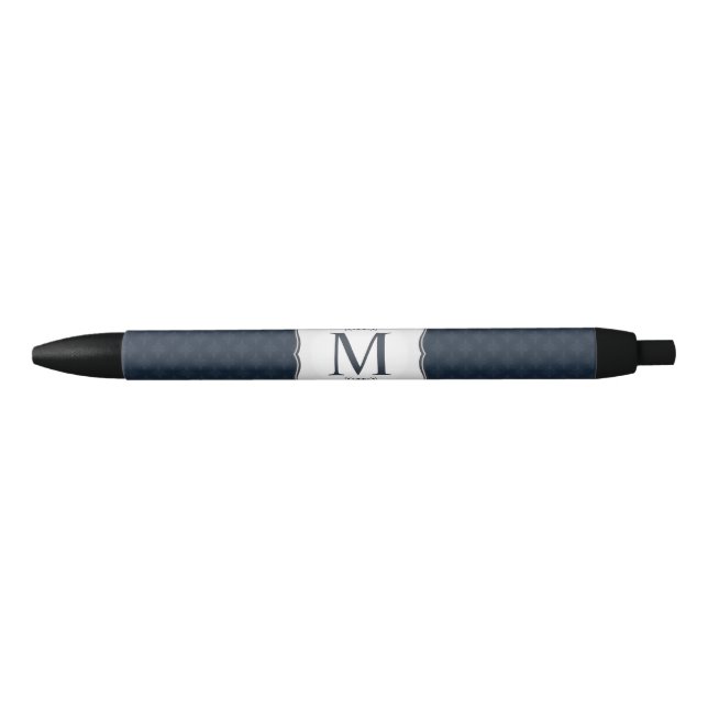 Dunkelblaues Muster - das Monogramm der noblen Kugelschreiber (Vorderseite)