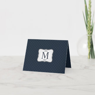 Dunkelblaues Muster - Klassisches Männermonogramm