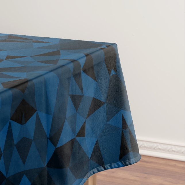 Dunkelblaues und schwarzes geometrisches Maschenmu Tischdecke (Beispiel)