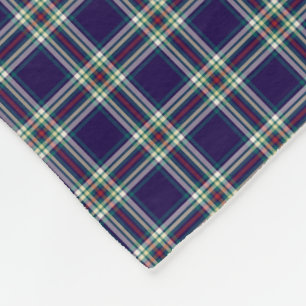 Dunkelblaues Vintages Kariertes Muster Fleecedecke