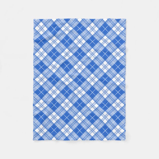 Dunkelblaues weißes Tartan Muster yxm0uat9 diagona Fleecedecke (Vorderseite)