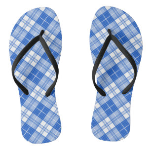 Dunkelblaues weißes Tartan Muster yxm0uat9 diagona Flip Flops