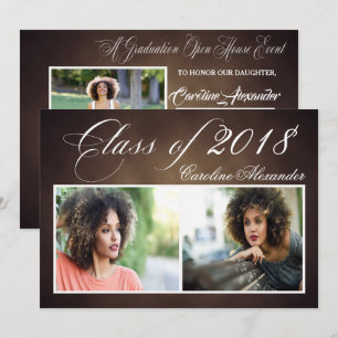 Dunkelbraun Abschluss Feier Einladung