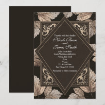 Dunkelbraun & Bronze Blätter Rustikale Herbsteinla