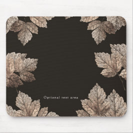 Dunkelbraun & Bronze-Blätter Rustikaler Fall Glam Mousepad