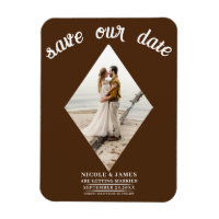 Dunkelbraun-Diamant-Foto Hochzeit speichern Sie da