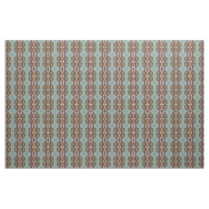 Dunkelbraun Türkis Grüne Taupe Beige Ethnic Look Stoff