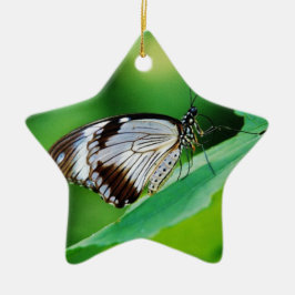 Dunkelbraun und Grauschmetterling Keramikornament