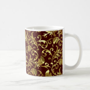 Dunkelbraun und Vintage Goldfäden Kaffeetasse