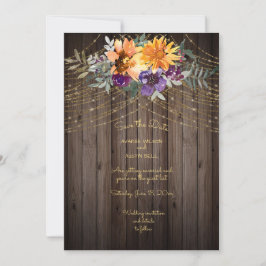 Dunkelbraune Barnboard String Lights Sonnenblumen Save The Date