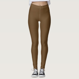 Dunkelbraune Farbe einfarbig Leggings