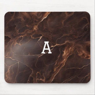Dunkelbraune Glazed Marble Mousepad