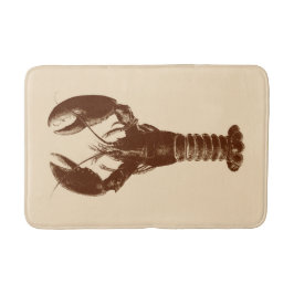 Dunkelbraune Hummer auf hellbeige Badematte